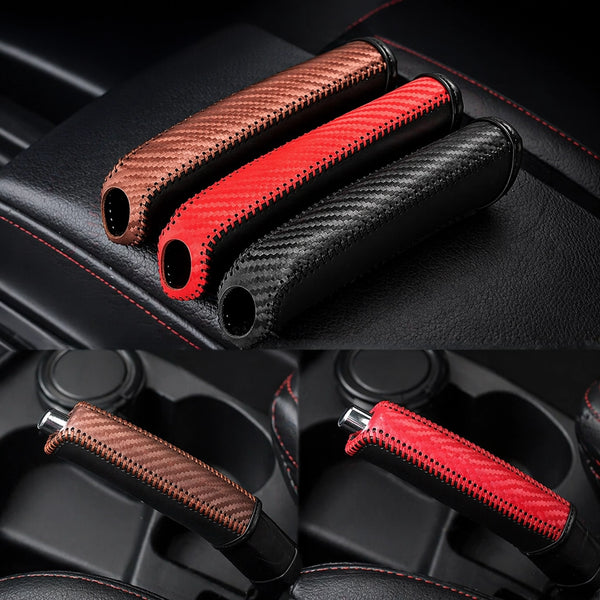 Auto Handbrems Abdeckung Carbon Look – PU Leder Anti-Rutsch Schutz Universal