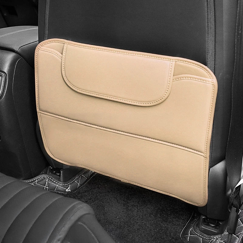 Auto Sitzschutz Rückseite PU Leder – Anti-Kick Organizer mit Tasche, Wasserdicht & Kratzfest