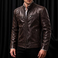 Herren Lederjacke im Biker-Stil – Windabweisend, Slim-Fit & Zeitlos