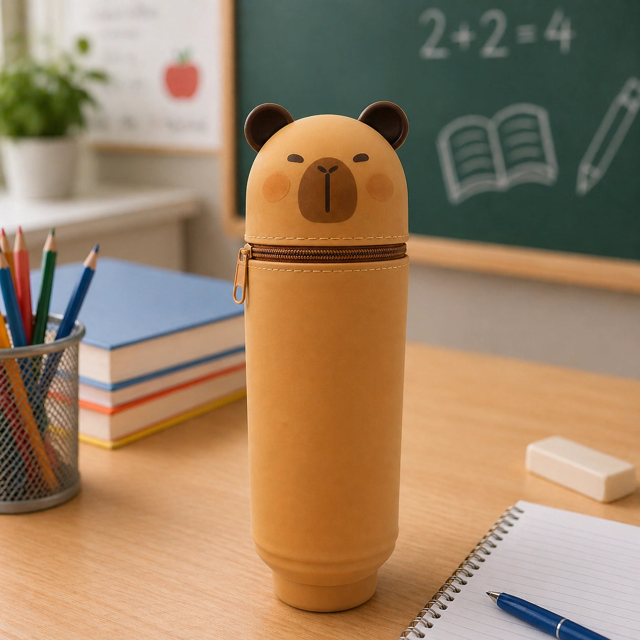 Cartoon Federmäppchen Silikon – Faltbares Tier Design Mäppchen mit Reißverschluss | Kawaii Stifte Etui