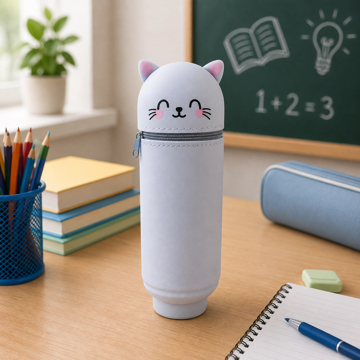 Cartoon Federmäppchen Silikon – Faltbares Tier Design Mäppchen mit Reißverschluss | Kawaii Stifte Etui
