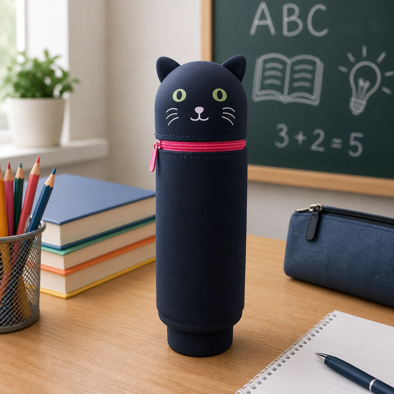 Cartoon Federmäppchen Silikon – Faltbares Tier Design Mäppchen mit Reißverschluss | Kawaii Stifte Etui