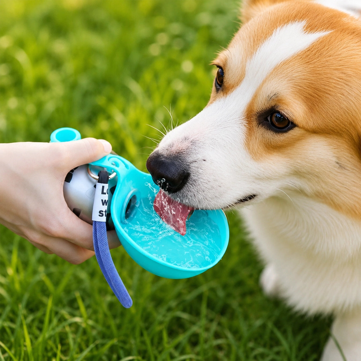 2-in-1 Hundetrinkflasche 285ml – Auslaufsichere Edelstahl Wasserflasche für Hunde & Katzen | Reise & Outdoor