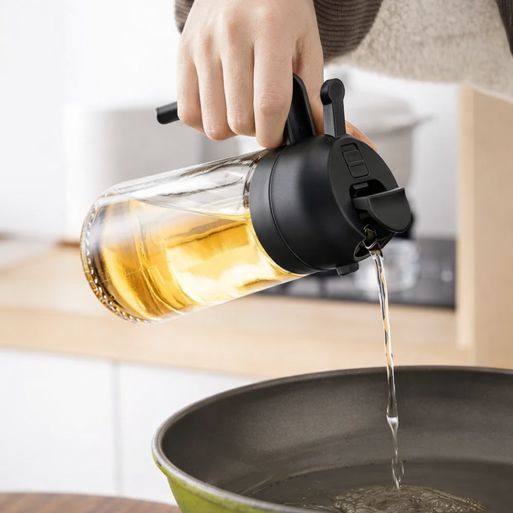 2 in 1 Ölsprüher und Ölspender aus Glas 500 ml