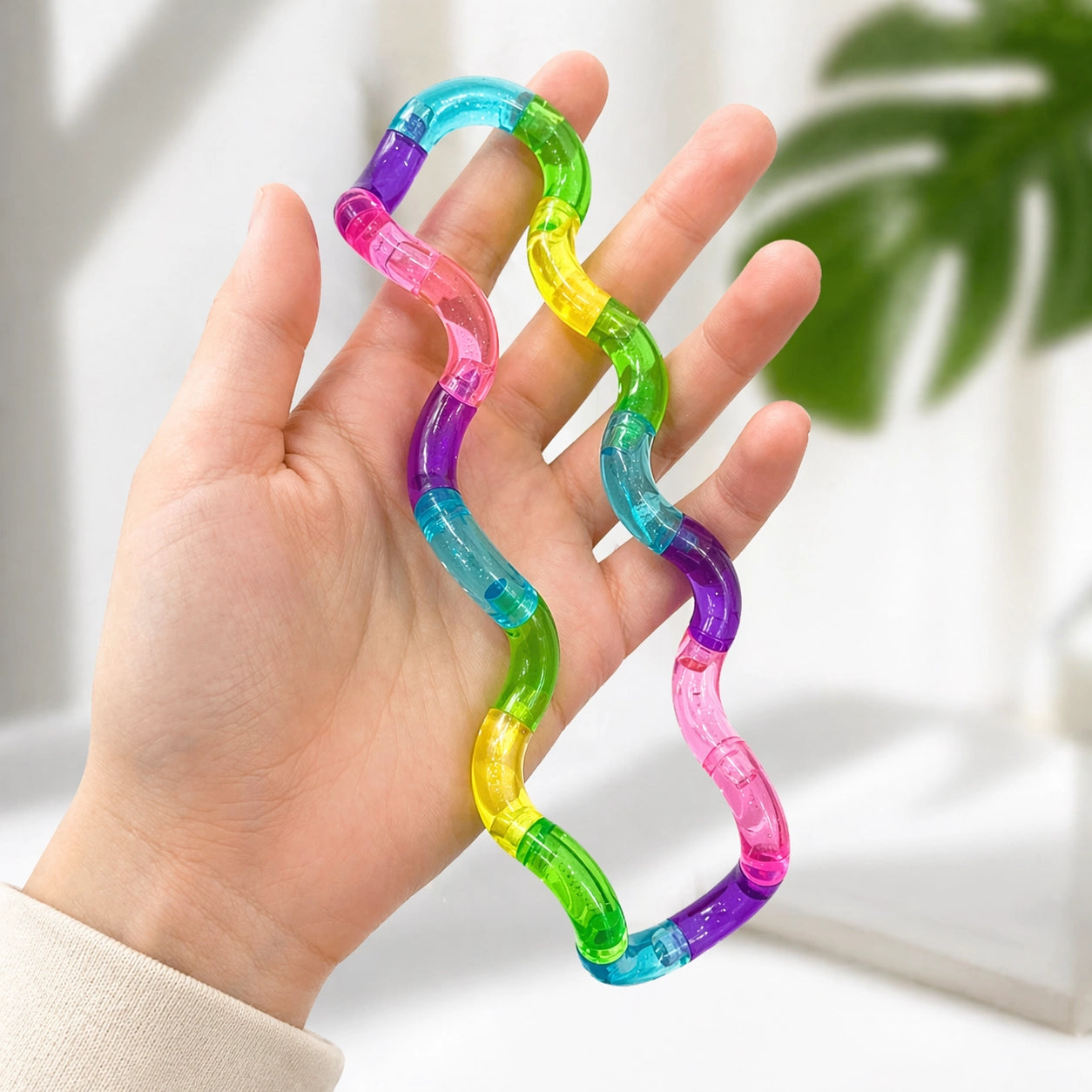 Fidget Drehseil Regenbogen – Verformbares Antistress Spielzeug, Leuchtend & Kreativ
