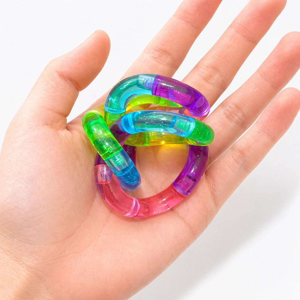 Fidget Drehseil Regenbogen – Verformbares Antistress Spielzeug, Leuchtend & Kreativ