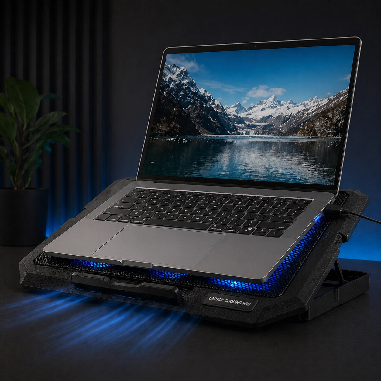 Laptop Kühlpad mit 2 Lüftern – Leiser Notebook Kühler mit 8 Höhenstufen & USB Anschluss | Bis 18 Zoll