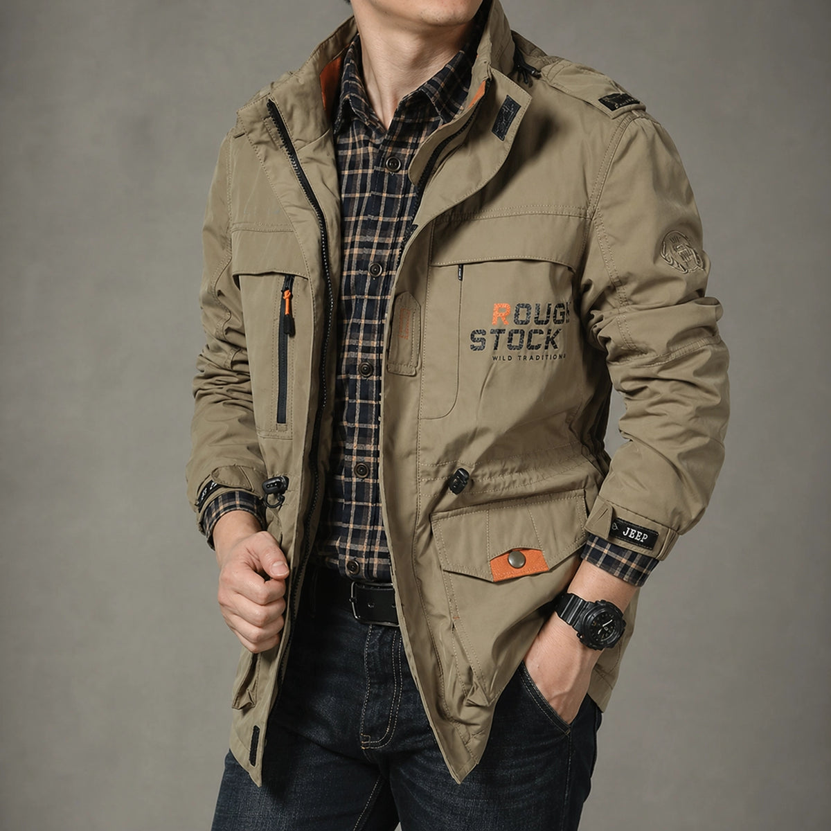 Herren Outdoor Jacke Leicht – Winddichte Kapuzenjacke Business Casual | Schnelltrocknend für Frühling & Herbst