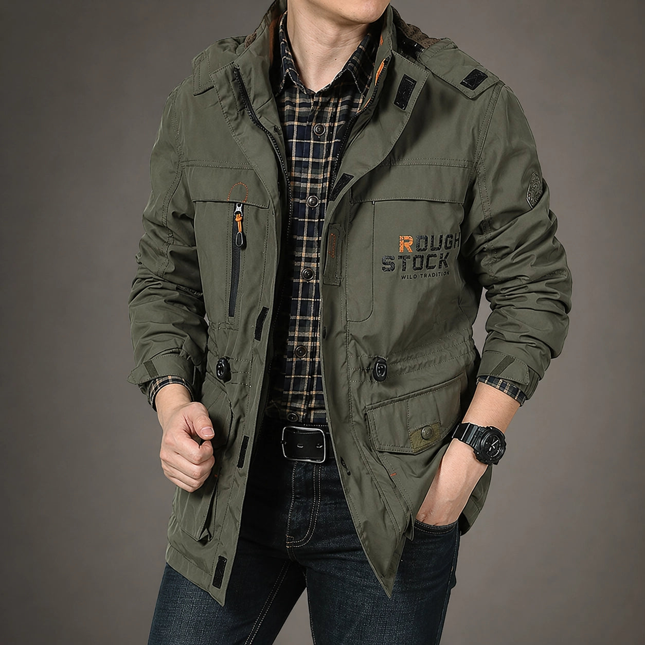 Herren Outdoor Jacke Leicht – Winddichte Kapuzenjacke Business Casual | Schnelltrocknend für Frühling & Herbst