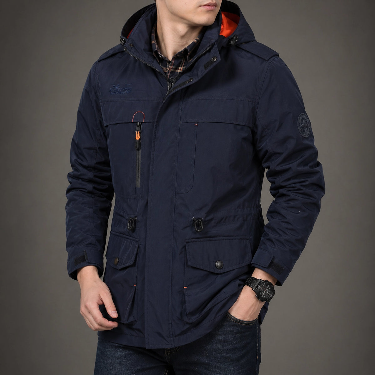 Herren Outdoor Jacke Leicht – Winddichte Kapuzenjacke Business Casual | Schnelltrocknend für Frühling & Herbst