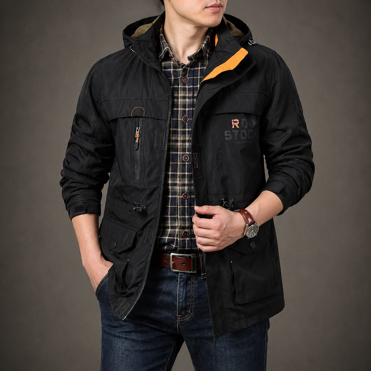 Herren Outdoor Jacke Leicht – Winddichte Kapuzenjacke Business Casual | Schnelltrocknend für Frühling & Herbst