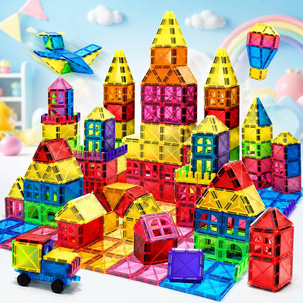 Magnetische Bausteine Set Kinder – Montessori Lernspielzeug DIY Bauset ab 3 Jahre