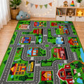 Kinder Spielteppich Straße – Weicher Teppich für Kinderzimmer, Spielmatte Auto & Deko