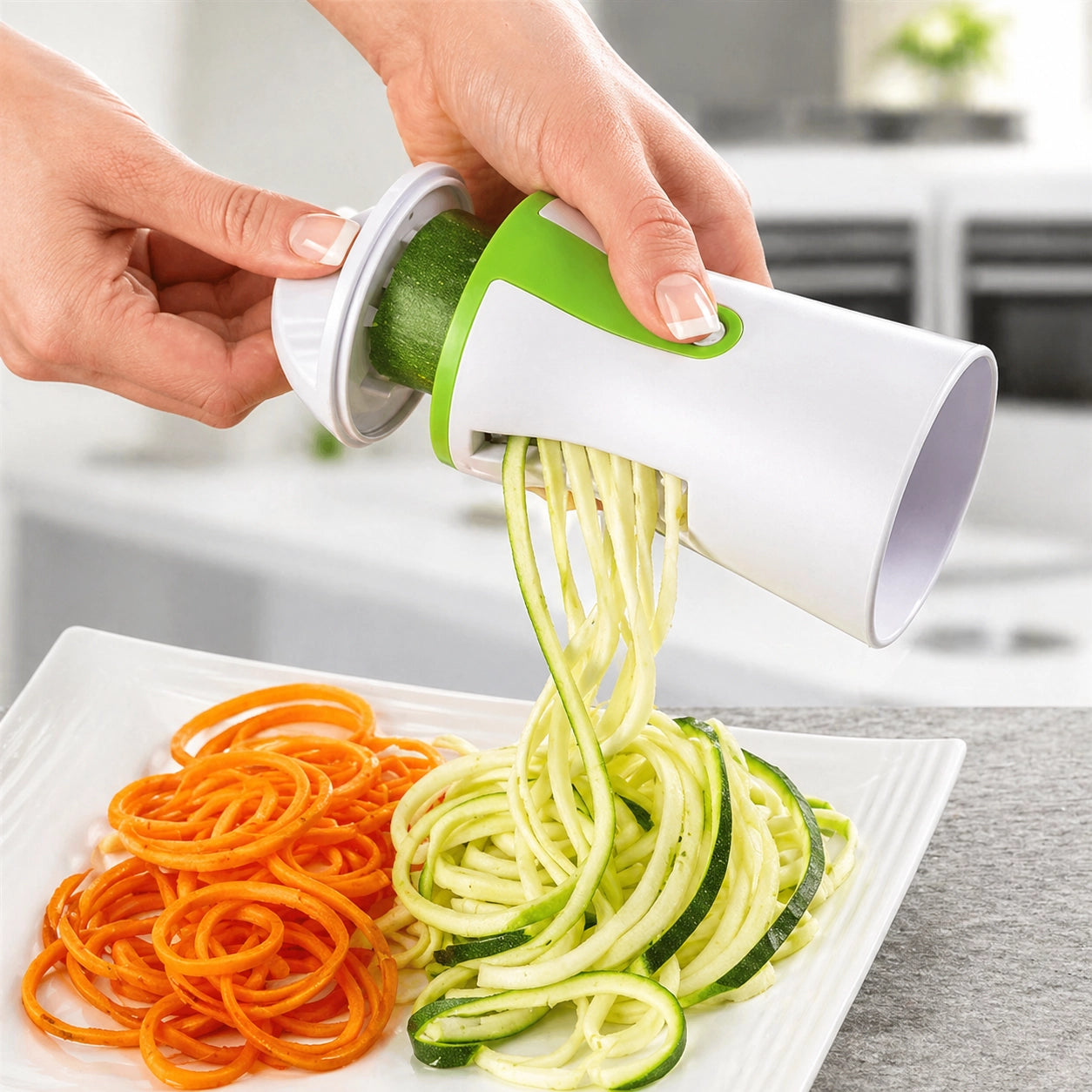 Spiralizer Gemüseschneider Edelstahl – Zucchini Nudeln & Gemüse Spaghetti Maker | Küchenhelfer