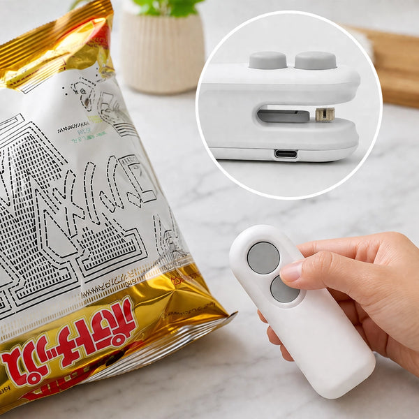 Mini Beutelverschließer USB – Vakuum & Heißsiegelgerät für Lebensmittel