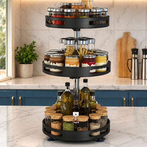 360° Drehbarer Organizer – Rotierende Aufbewahrungsbox für Küche & Bad