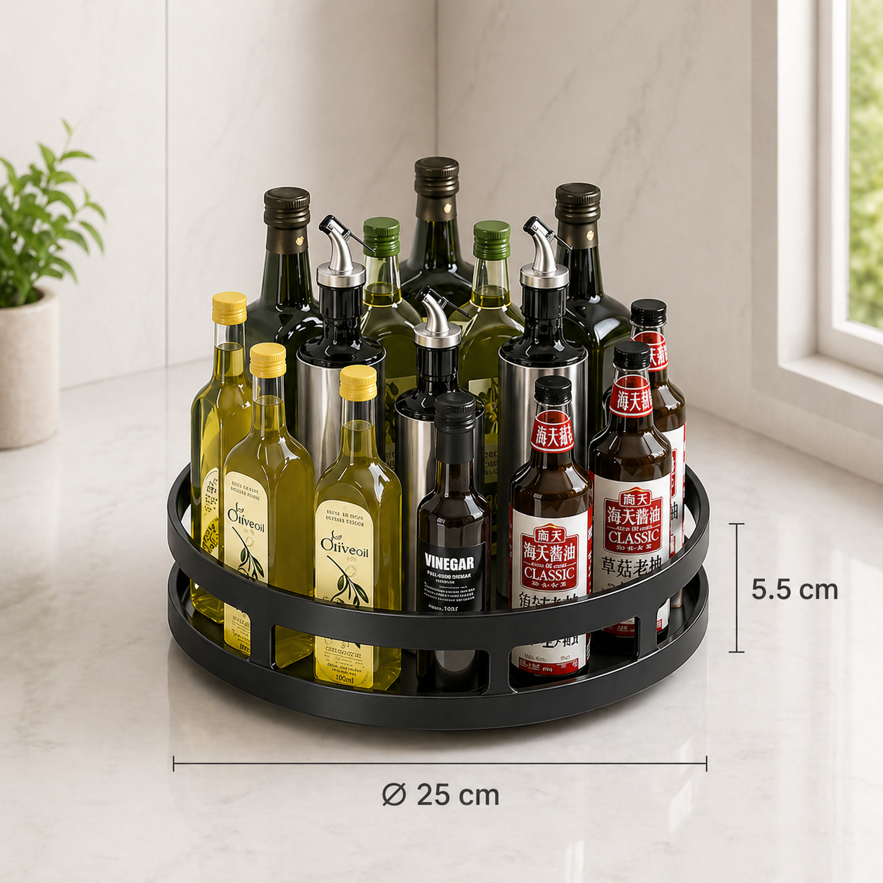 360° Drehbarer Organizer – Rotierende Aufbewahrungsbox für Küche & Bad