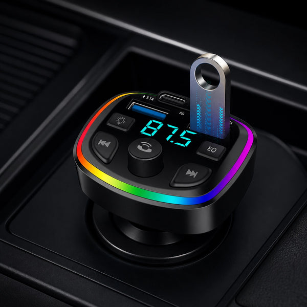 Bluetooth FM Transmitter Auto – Kabelloser MP3 Adapter mit Freisprecheinrichtung & Dual USB Ladegerät