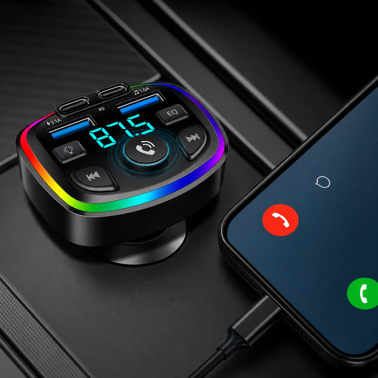 Bluetooth FM Transmitter Auto – Kabelloser MP3 Adapter mit Freisprecheinrichtung & Dual USB Ladegerät