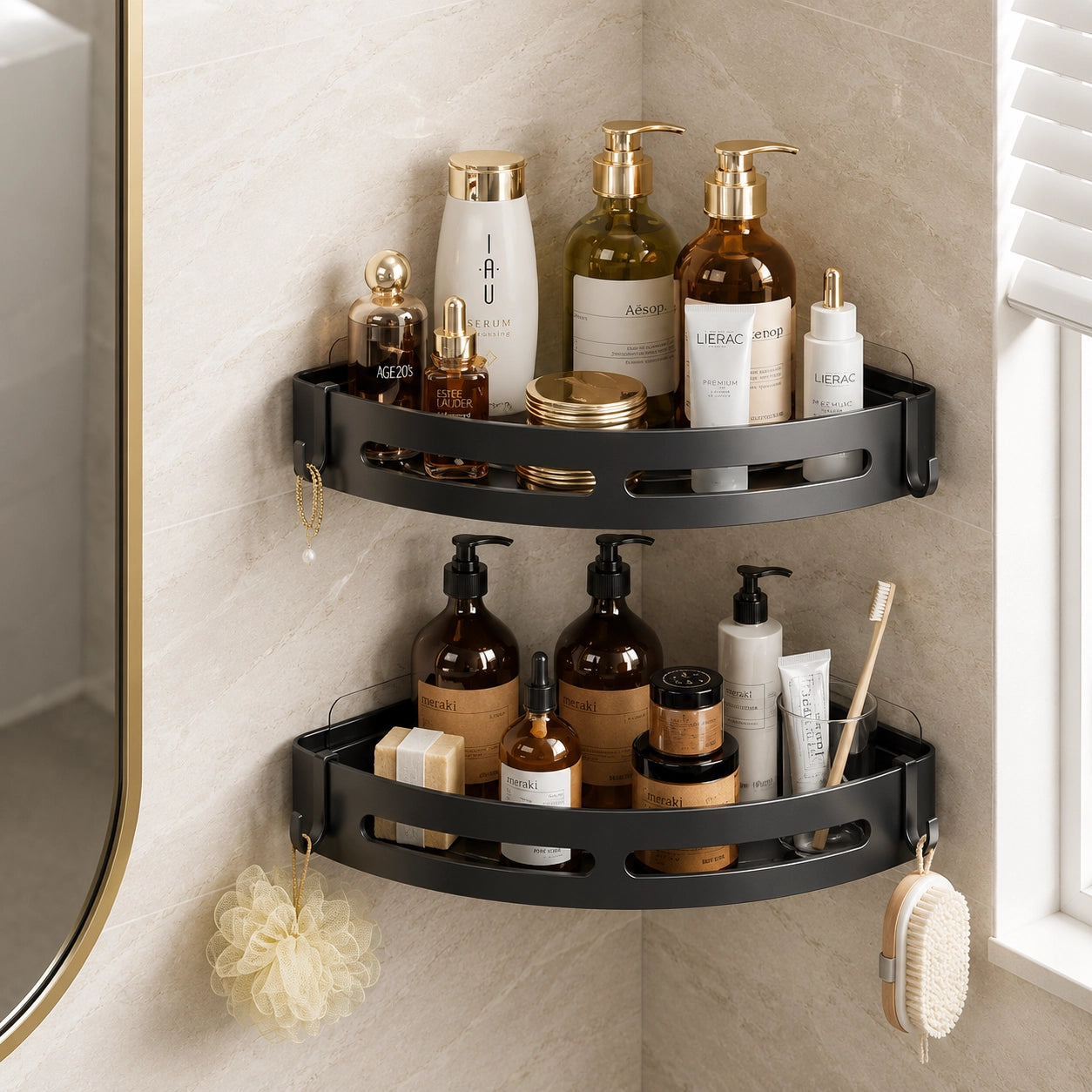 Duschregal ohne Bohren – Selbstklebender Shampoo Halter Bad Organizer