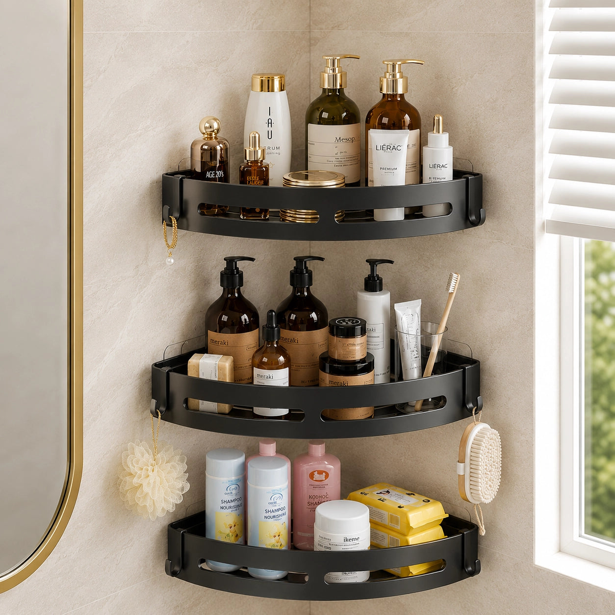 Duschregal ohne Bohren – Selbstklebender Shampoo Halter Bad Organizer