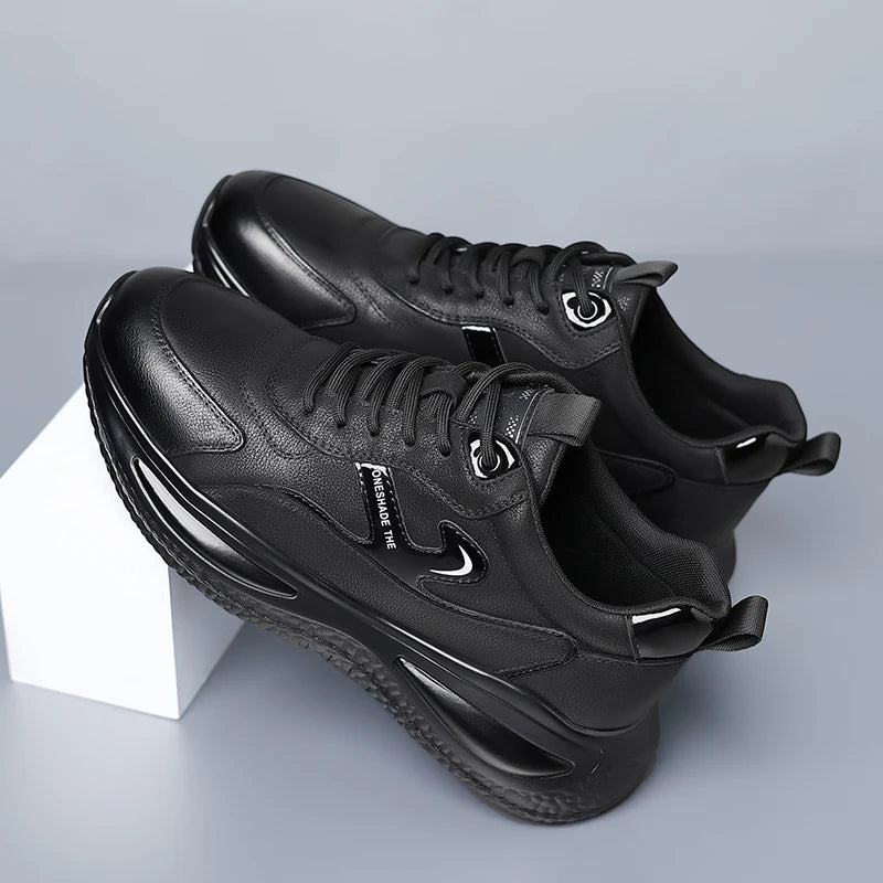 Herren High Top Sneaker Leder – Stylische Freizeit & Sportschuhe aus Rindsleder | Rutschfest, Wasserdicht & Bequem