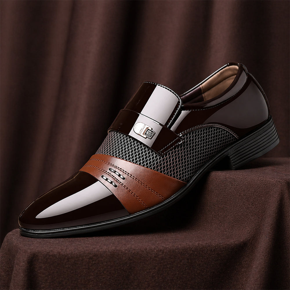 Oxford Schuhe Herren Lack Leder – Elegante Hochzeit & Business Schuhe mit spitzer Form | Slip-On Dress Schuhe 38–48