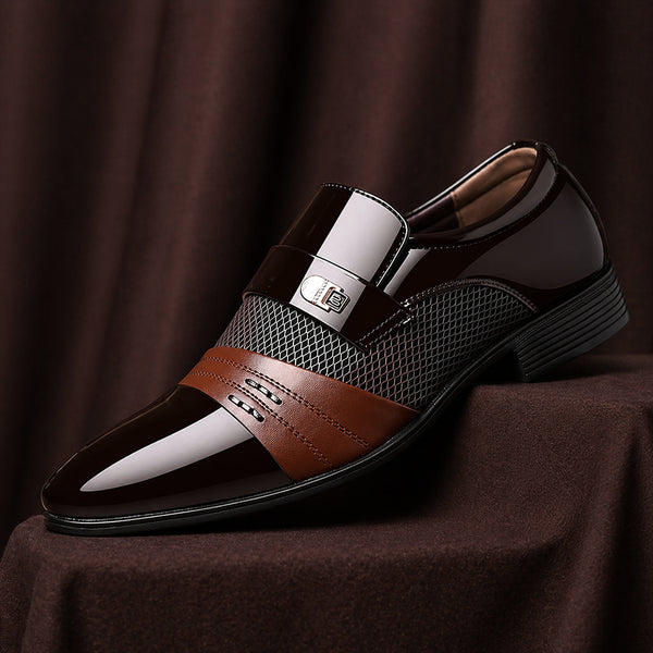 Oxford Schuhe Herren Lack Leder – Elegante Hochzeit & Business Schuhe mit spitzer Form | Slip-On Dress Schuhe 38–48
