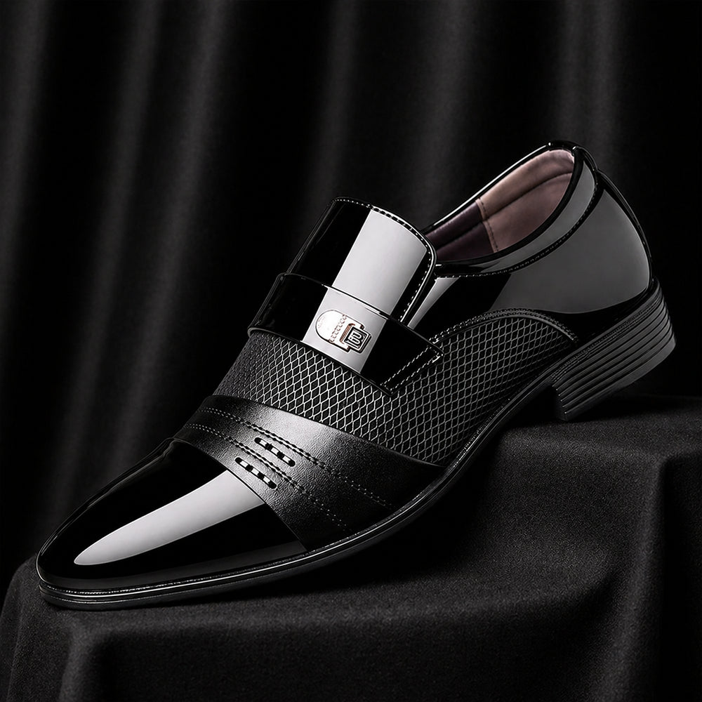 Oxford Schuhe Herren Lack Leder – Elegante Hochzeit & Business Schuhe mit spitzer Form | Slip-On Dress Schuhe 38–48