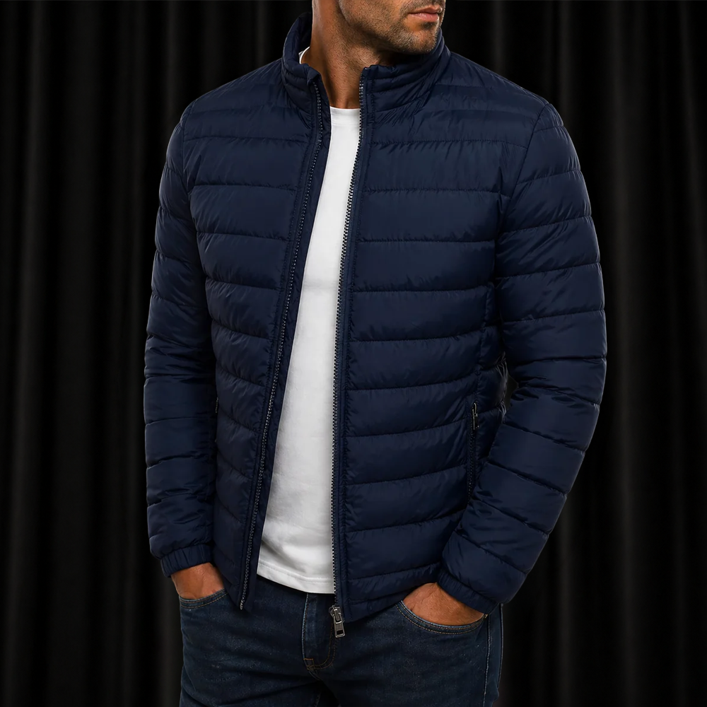 Herren Winterjacke Stehkragen – Warme Daunenjacke Slim Fit mit Reißverschluss | Business & Streetwear