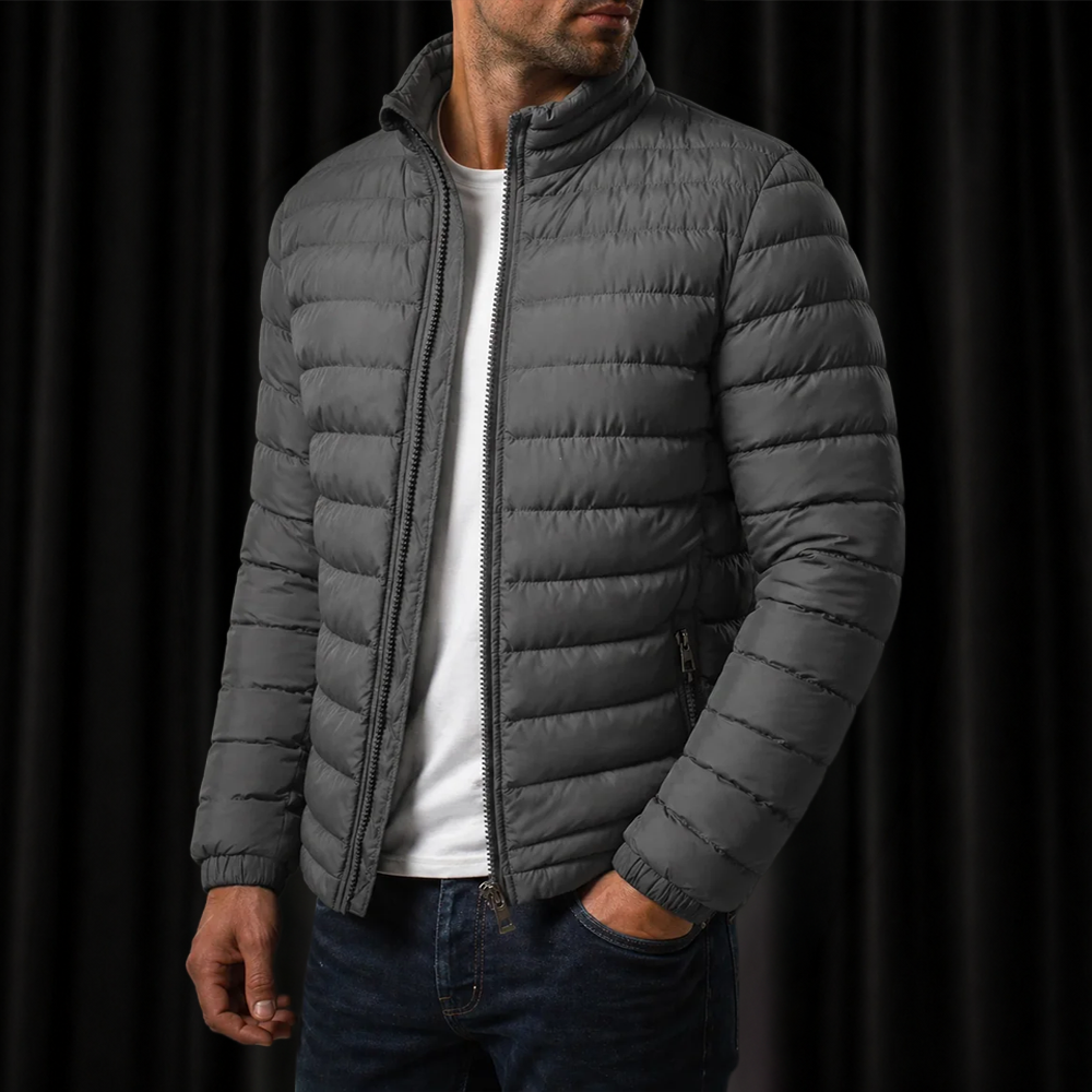 Herren Winterjacke Stehkragen – Warme Daunenjacke Slim Fit mit Reißverschluss | Business & Streetwear