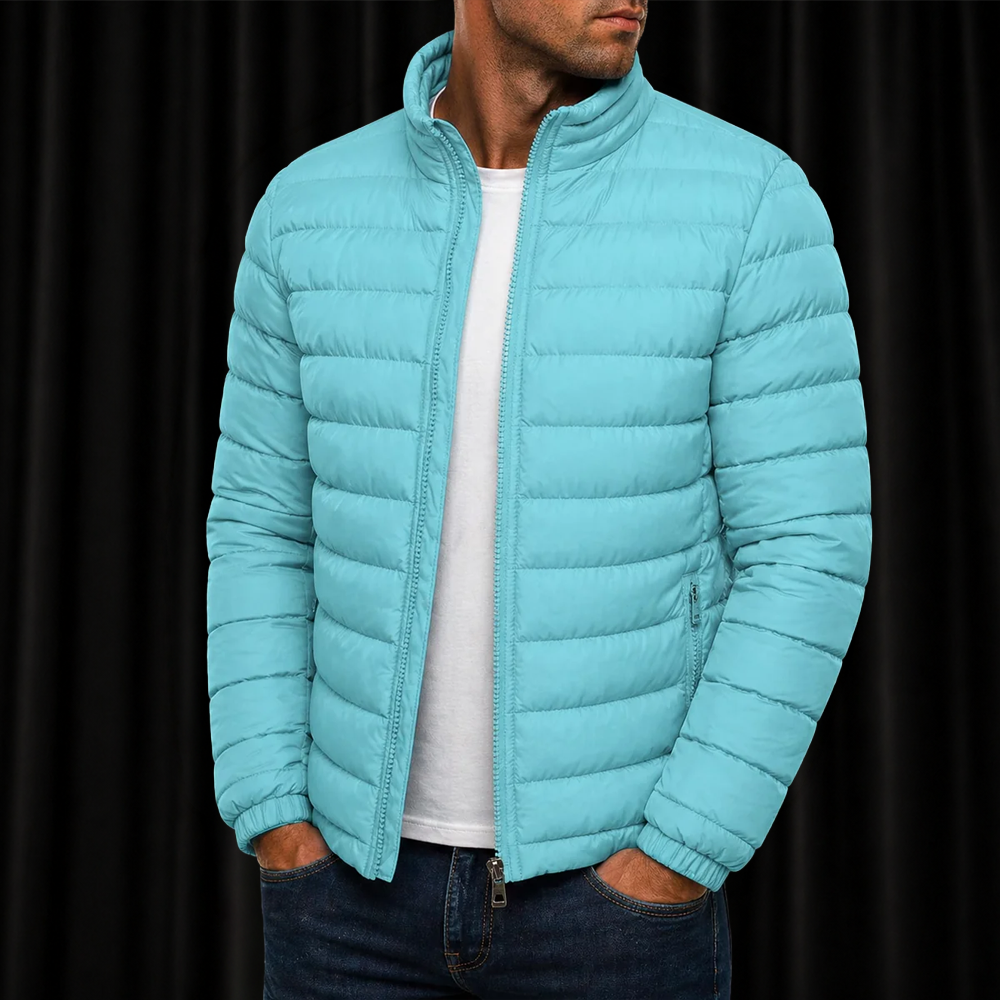 Herren Winterjacke Stehkragen – Warme Daunenjacke Slim Fit mit Reißverschluss | Business & Streetwear