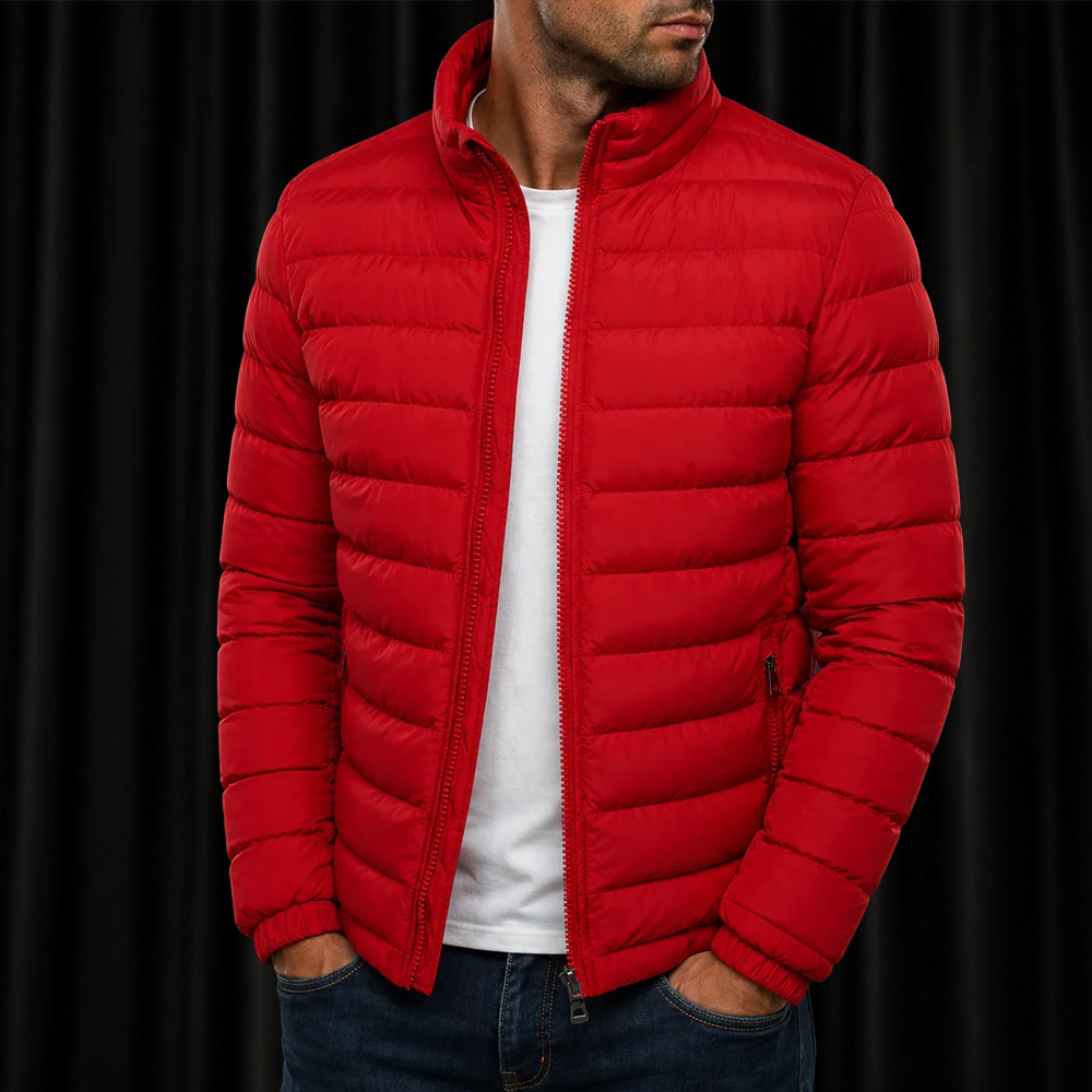 Herren Winterjacke Stehkragen – Warme Daunenjacke Slim Fit mit Reißverschluss | Business & Streetwear