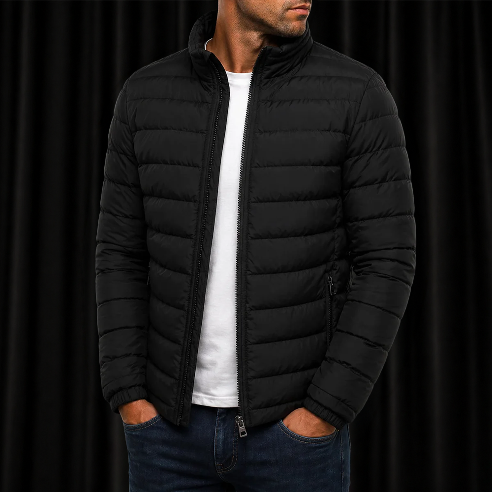 Herren Winterjacke Stehkragen – Warme Daunenjacke Slim Fit mit Reißverschluss | Business & Streetwear