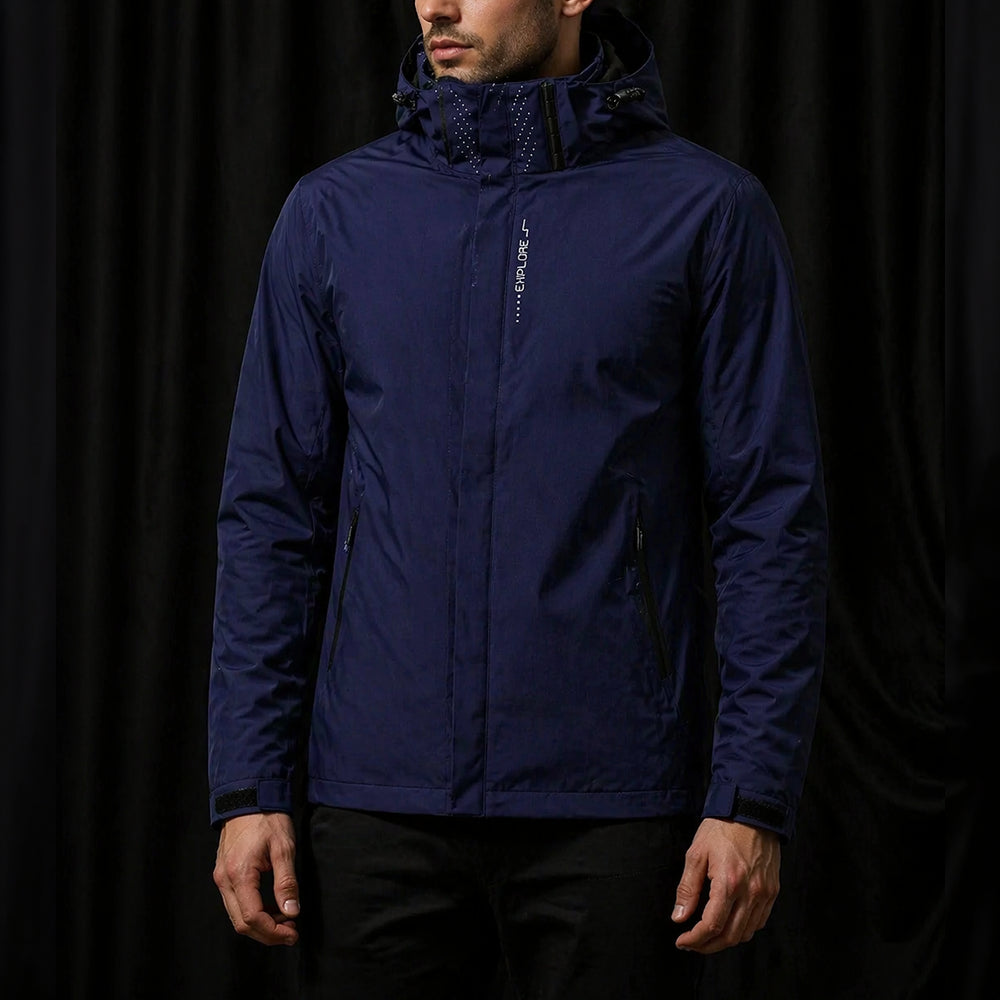 Herren Regenjacke wasserdicht mit Kapuze für Outdoor und Wandern