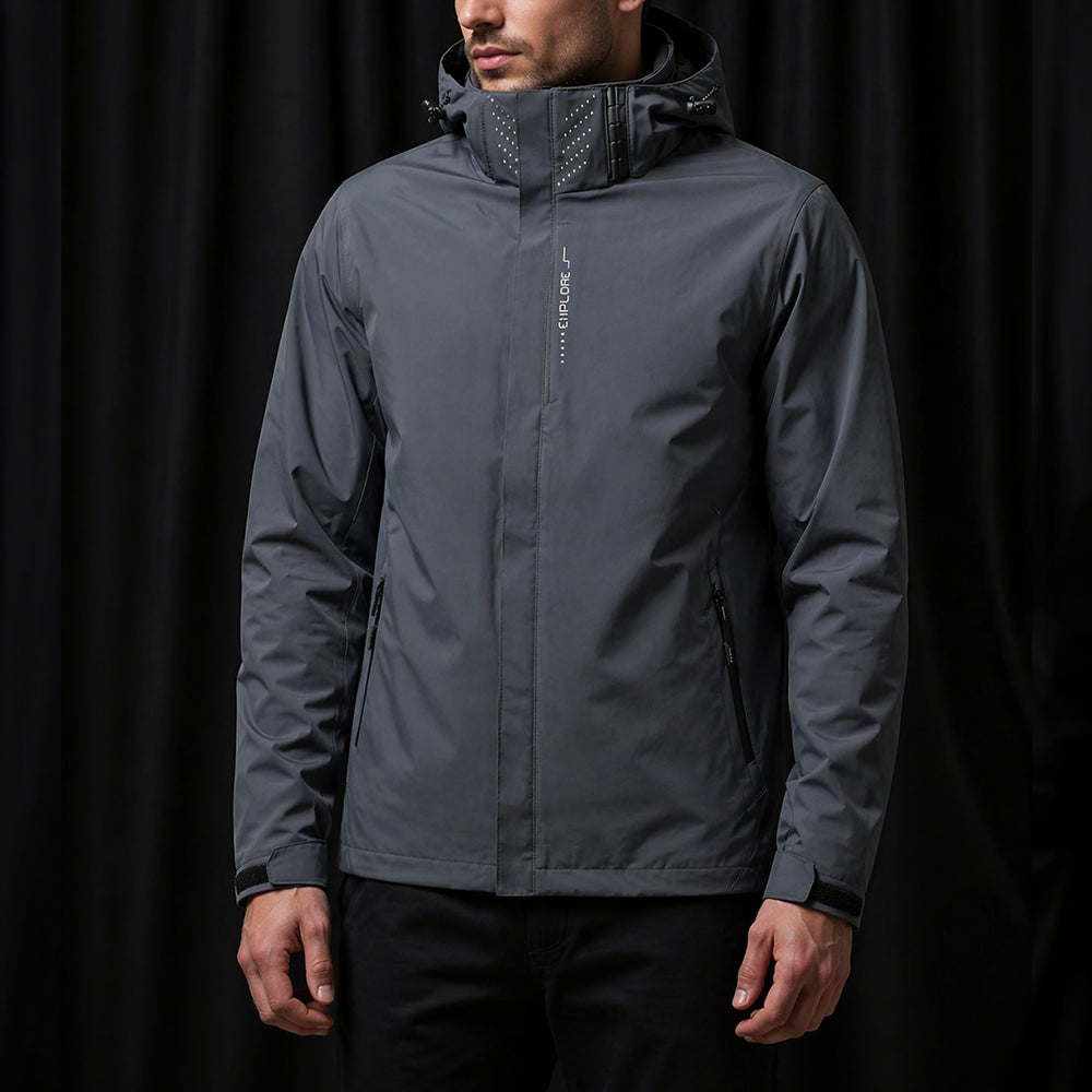 Herren Regenjacke wasserdicht mit Kapuze für Outdoor und Wandern