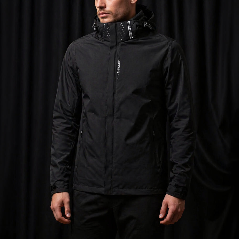 Herren Regenjacke wasserdicht mit Kapuze für Outdoor und Wandern
