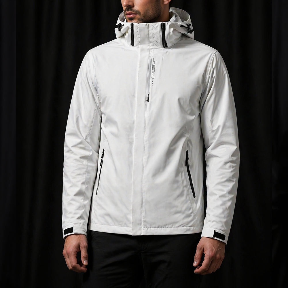Herren Regenjacke wasserdicht mit Kapuze für Outdoor und Wandern