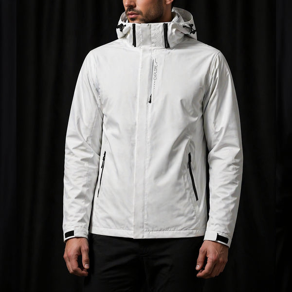 Herren Regenjacke wasserdicht mit Kapuze für Outdoor und Wandern