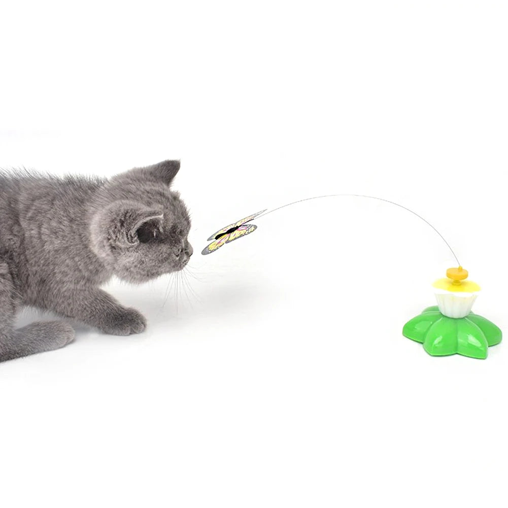Automatisches Katzenspielzeug Rotierend – Elektrischer Schmetterling Spielzeug Katze