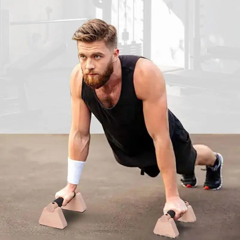 Holz Parallettes Push-Up Bars – Massivholz Calisthenics Stangen für Bodyweight Training