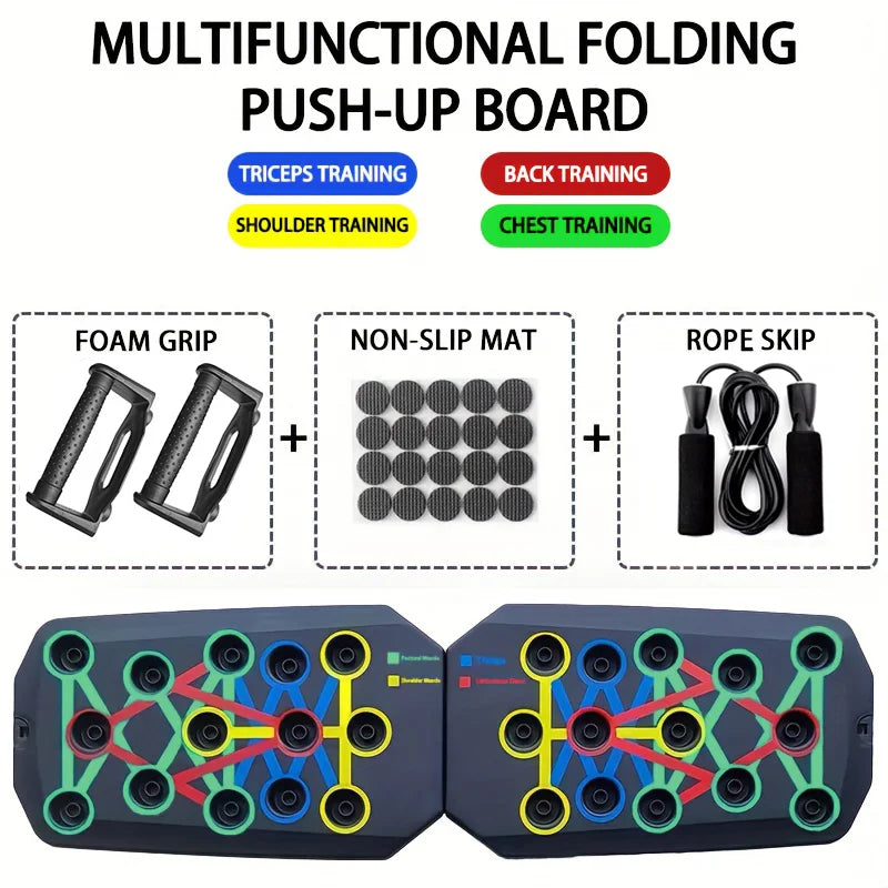 Push-Up Board Set Faltbar – Liegestütz Brett mit Griffen für Brust, Arme & Core Training
