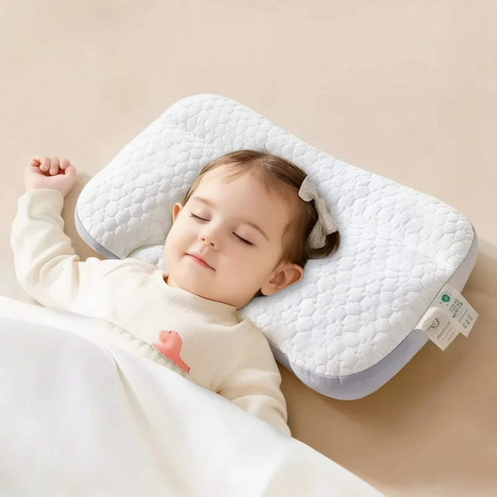 Kinder Nackenstützkissen – Ergonomisches Babykissen Atmungsaktiv 4 Jahreszeiten