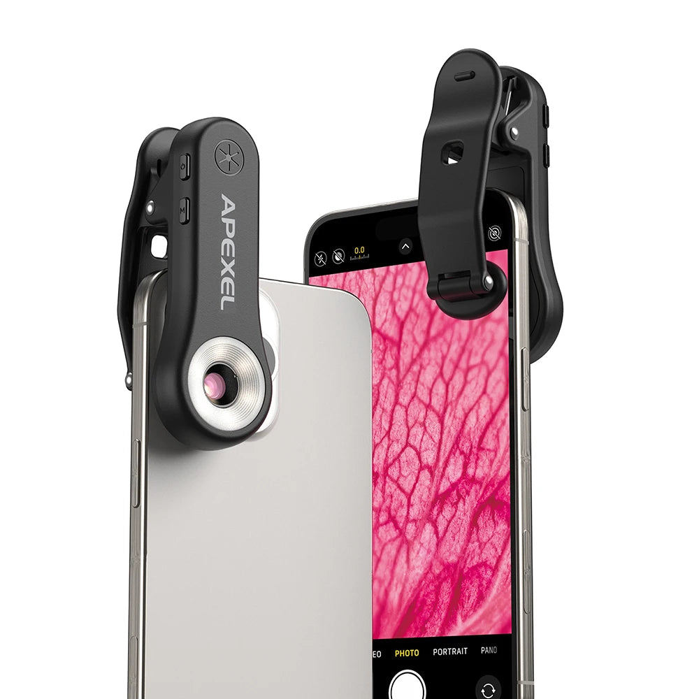 APEXEL 200X Mikroskop Linse für Smartphone – Makro Objektiv mit LED & Clip