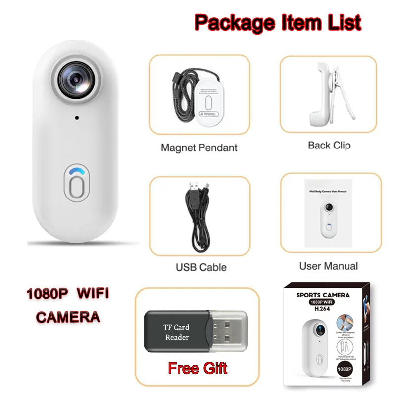 Mini 4K Kamera Magnetisch – Pocket Vlog Bodycam WLAN Outdoor Action Cam