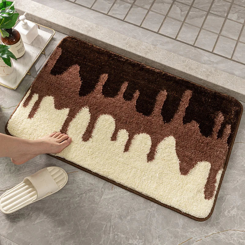 Badematte Rutschfest & Saugstark – Badezimmer Teppich mit Gummiboden, Modern & Vielseitig