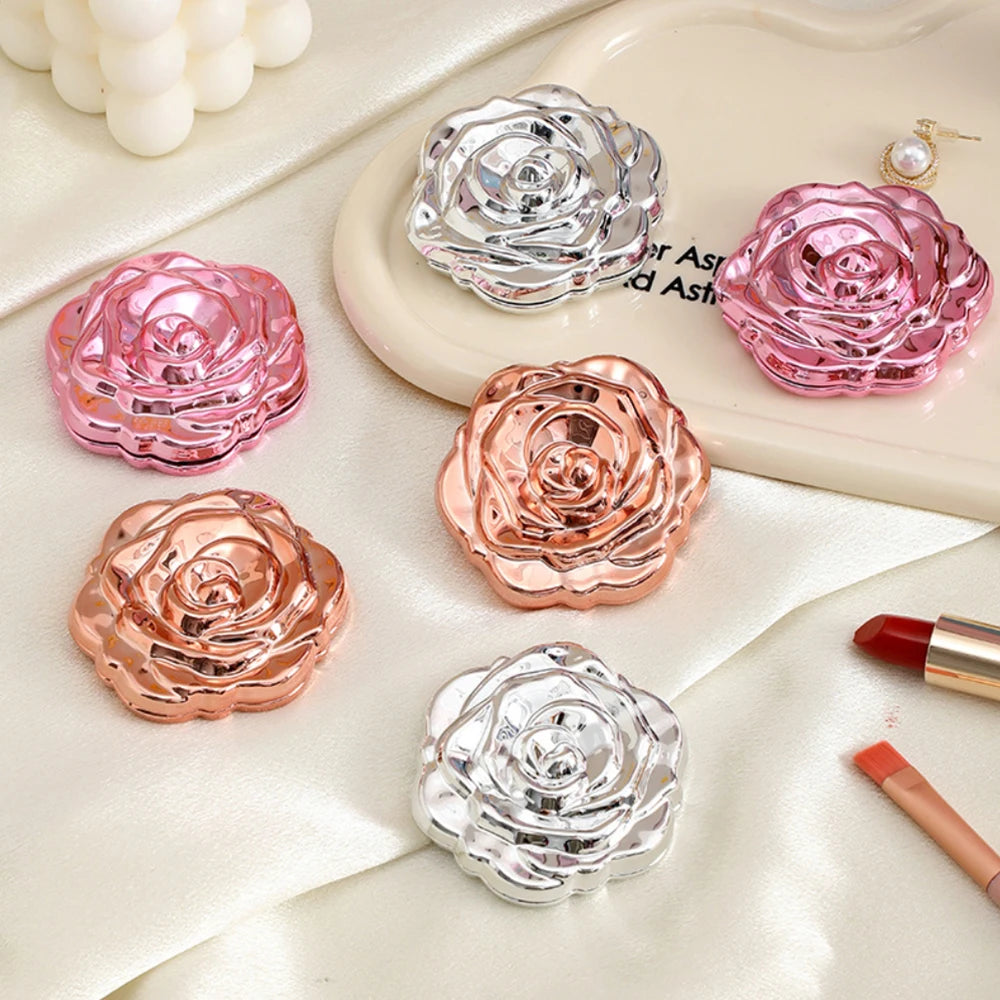 Klappbarer Schminkspiegel Rose – Doppelseitig, Tragbar & Kompakt für Handtasche