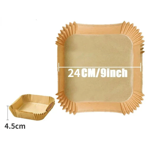 Air Fryer Backpapier 30/50 Stück – Antihaft Einweg Liners Rund & Eckig