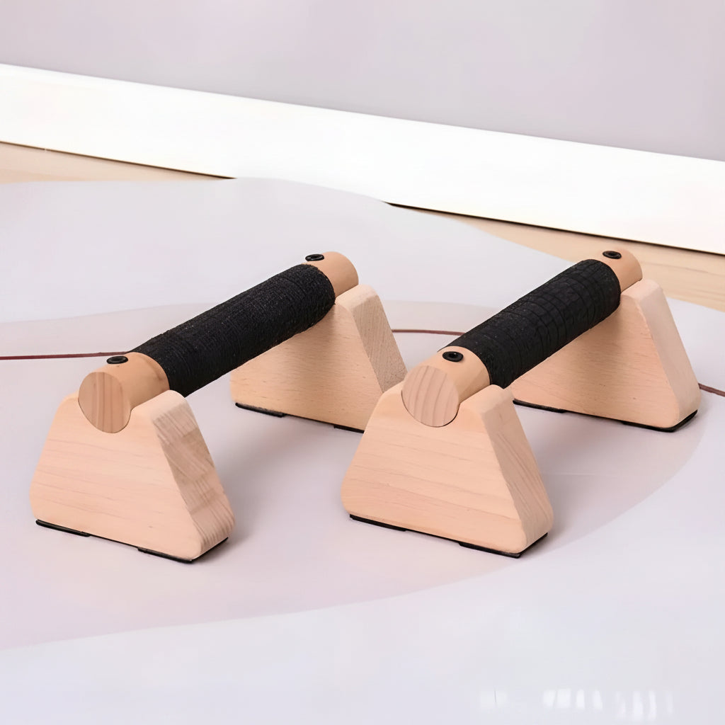 Holz Parallettes Push-Up Bars – Massivholz Calisthenics Stangen für Bodyweight Training