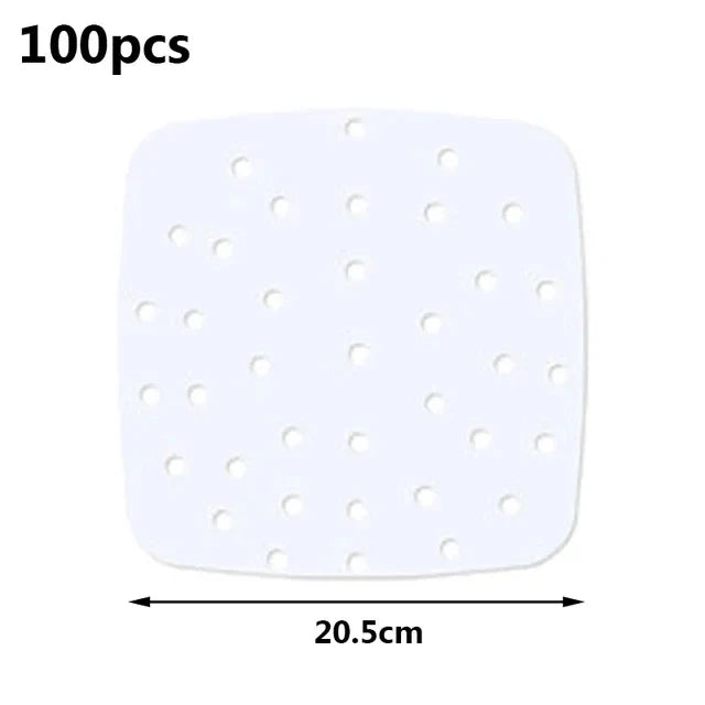 Air Fryer Papier Einlagen 100 Stück – Antihaft Pergamentpapier für Heißluftfritteuse